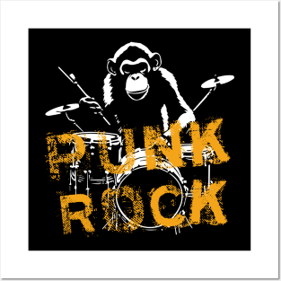 Monkey play punkrock Posters and Art